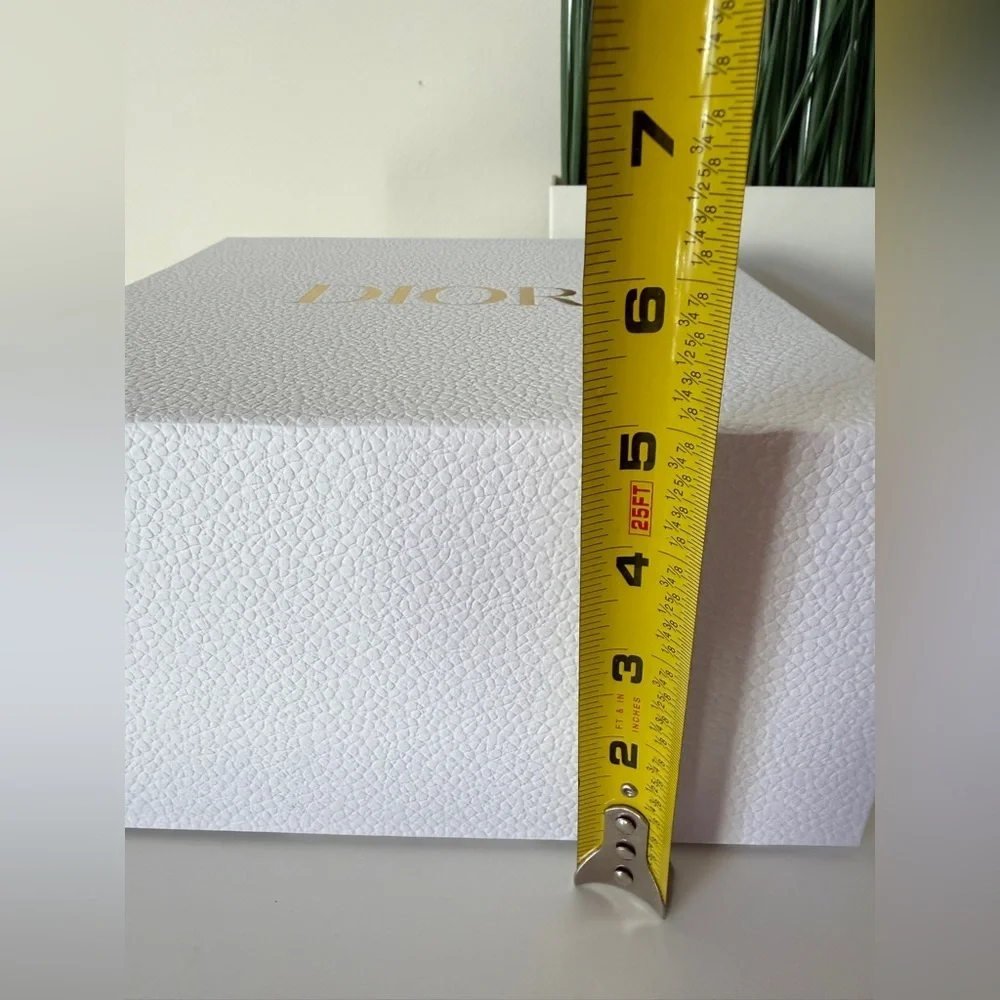 Dior Luxury Gift Box Set White Textured Presentation Box w/ Ribbon & Card New